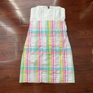Lilly Pulitzer plaid strapless dress. Sz 6
